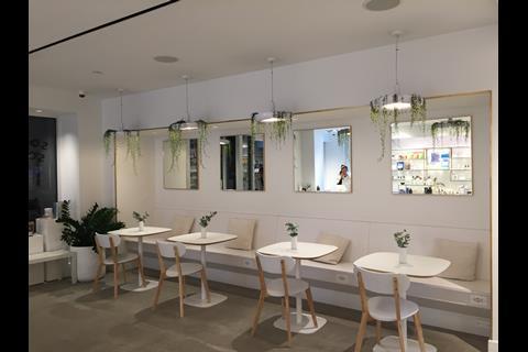 The in-store eatery is situated alongside the retail space
